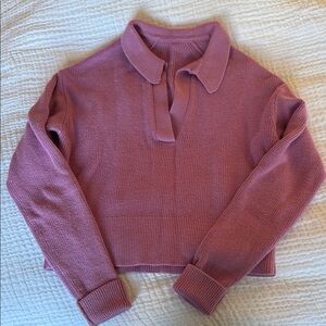 Lululemom Collared Merino Wool Blend Sweater in Dahlia Mauve Size XS